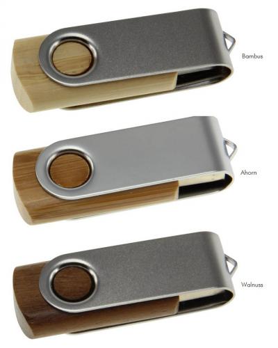 USB-Stick Holz mit Metallbgel
