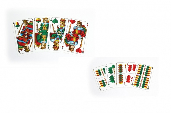 Schafkopf/Tarock Spielkarten 4-farbig bedruckt