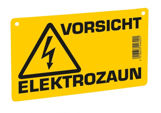 Warnschild f. Weidezaungerät Warnschild – Vorsicht Elektrozaun!