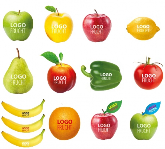 Logo-Frucht inklusive 1-farbigem Druck