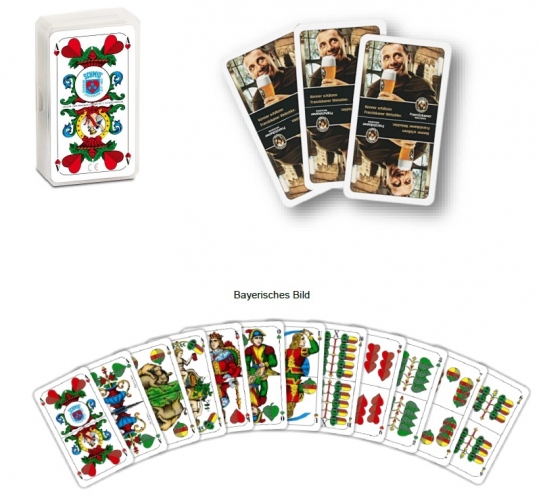 Schafkopf/Tarock Spielkarten Bayrisches Bild, 4-farbig bedruckt