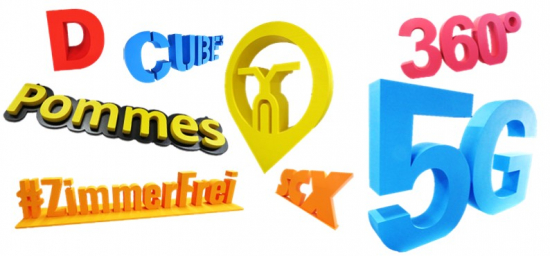 3D-Schriftzug oder Logo